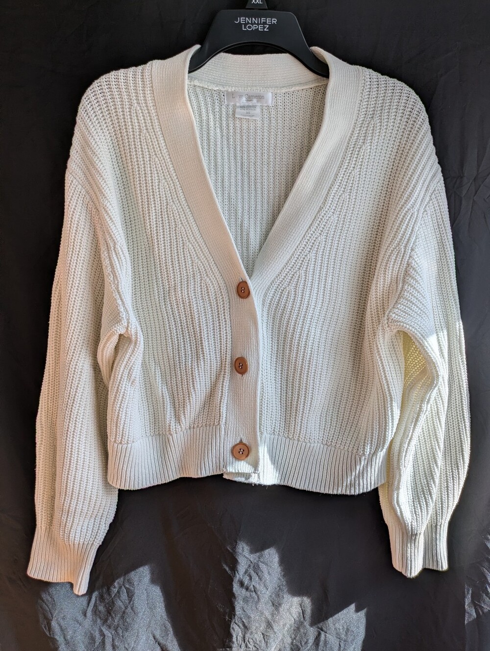 Love Cameron Oversized XS White Cardigan Sweater
